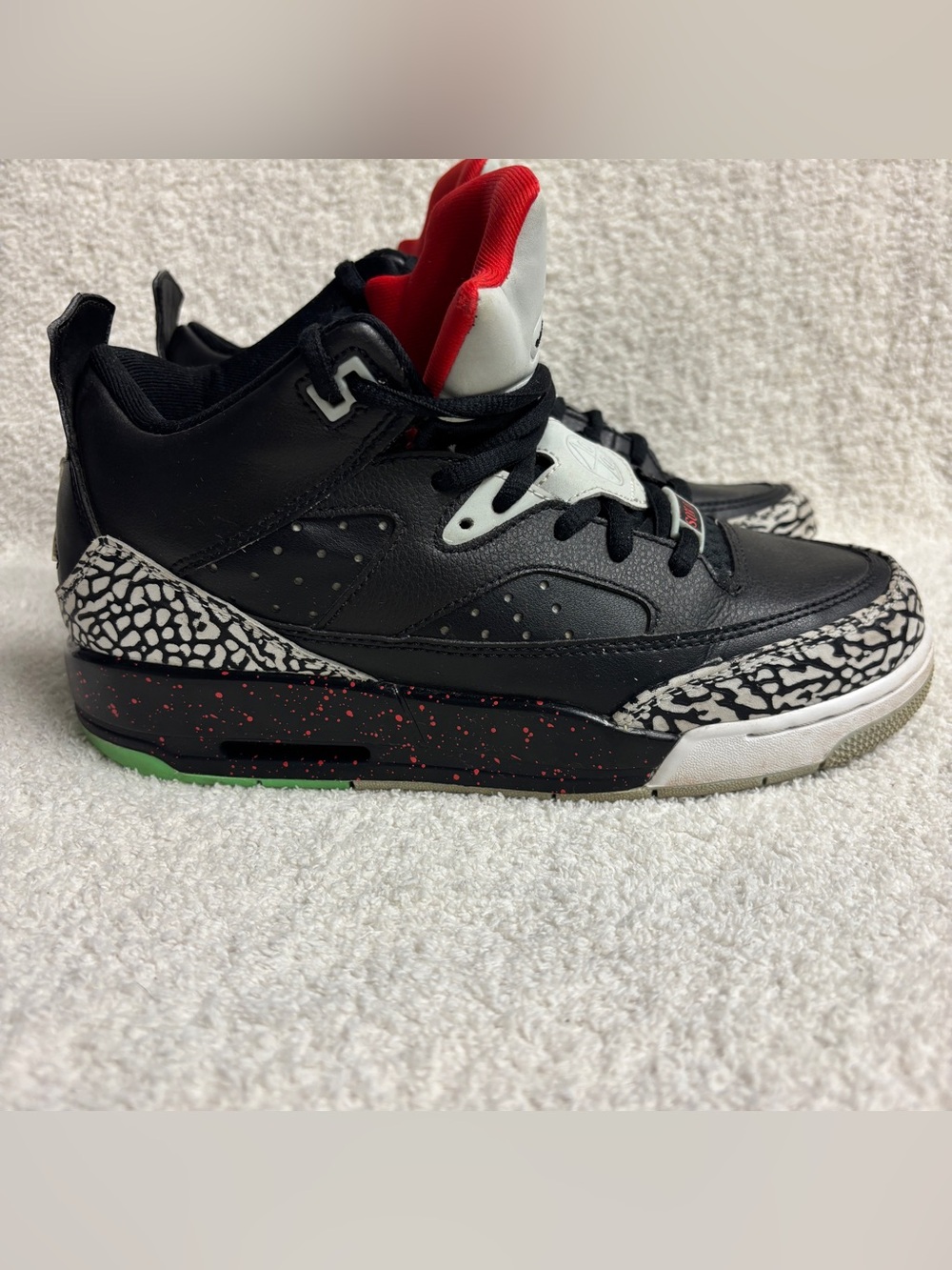 Jordan Black White and Red Retro Basketball Sneakers
